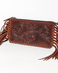 American Darling ADBGK119 Wristlet Hand Tooled Genuine Leather Women Bag Western Handbag Purse