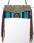 American Darling Hand Tooled Saddle Blanket Genuine Leather Women Bag Western Handbag Purse