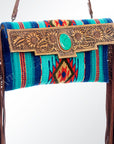 American Darling Hand Tooled Saddle Blanket Genuine Leather Women Bag Western Handbag Purse