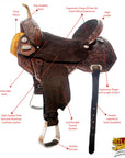 Flex Tree Western Horse Saddle In American Leather Barrel Trail By Hilason
