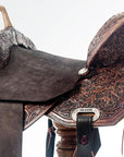 Flex Tree Western Horse Saddle In American Leather Barrel Trail By Hilason