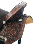 Flex Tree Western Horse Saddle In American Leather Barrel Trail By Hilason