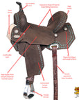Hilason Flex Tree Western Horse Saddle In American Leather Barrel Trail