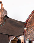Flex Tree Western Horse Saddle In American Leather Barrel Trail By Hilason