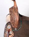 Flex Tree Western Horse Saddle In American Leather Barrel Trail By Hilason