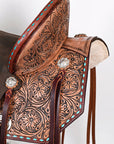 Flex Tree Western Horse Saddle In American Leather Barrel Trail By Hilason