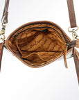 American Darling ADBGA159 Crossbody Hand Tooled Hair-On Genuine Leather Women Bag Western Handbag Purse