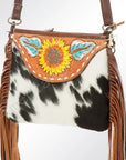 American Darling ADBGA159 Crossbody Hand Tooled Hair-On Genuine Leather Women Bag Western Handbag Purse