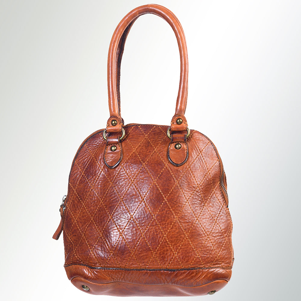 Spaghetti Western Swc123Acg Tote Vintage Handmade Drum Dyed Genuine European Cowhide Leather Women Bag Western Handbag Purse