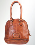 Spaghetti Western Swc123Acg Tote Vintage Handmade Drum Dyed Genuine European Cowhide Leather Women Bag Western Handbag Purse