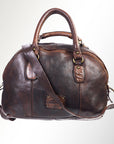 Spaghetti Western Swc124Bbrn Tote Vintage Handmade Drum Dyed Genuine European Cowhide Leather Women Bag Western Handbag Purse