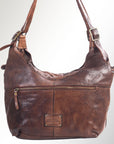 Spaghetti Western Swc125Brn Tote Vintage Handmade Drum Dyed Genuine European Cowhide Leather Women Bag Western Handbag Purse