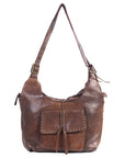 Spaghetti Western Swc125Brn Tote Vintage Handmade Drum Dyed Genuine European Cowhide Leather Women Bag Western Handbag Purse
