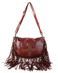 Spaghetti Western Swc128Cg Hobo Vintage Handmade Drum Dyed Genuine European Cowhide Leather Women Bag Western Handbag Purse