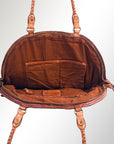 Spaghetti Western Swc130Cg Tote Vintage Handmade Drum Dyed Genuine European Cowhide Leather Women Bag Western Handbag Purse