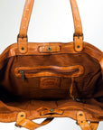 Spaghetti Western Swc132Tan Tote Vintage Handmade Drum Dyed Genuine European Cowhide Leather Women Bag Western Handbag Purse