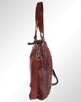 Spaghetti Western Swc134Cg Tote Vintage Handmade Drum Dyed Genuine European Cowhide Leather Women Bag Western Handbag Purse
