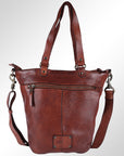 Spaghetti Western Swc134Cg Tote Vintage Handmade Drum Dyed Genuine European Cowhide Leather Women Bag Western Handbag Purse