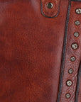 Spaghetti Western Swc134Cg Tote Vintage Handmade Drum Dyed Genuine European Cowhide Leather Women Bag Western Handbag Purse