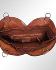 Spaghetti Western Swc136Btan Hobo Vintage Handmade Drum Dyed Genuine European Cowhide Leather Women Bag Western Handbag Purse