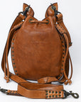 Spaghetti Western Swc137Tan Tote Vintage Handmade Drum Dyed Genuine European Cowhide Leather Women Bag Western Handbag Purse