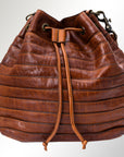 Spaghetti Western Swc138Bcg Hobo Vintage Handmade Drum Dyed Genuine European Cowhide Leather Women Bag Western Handbag Purse
