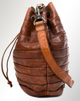 Spaghetti Western Swc138Bcg Hobo Vintage Handmade Drum Dyed Genuine European Cowhide Leather Women Bag Western Handbag Purse