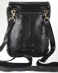 Spaghetti Western Swc139Blk Tote Vintage Handmade Drum Dyed Genuine European Cowhide Leather Women Bag Western Handbag Purse