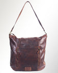 Spaghetti Western Swc142Abrn Hobo Vintage Handmade Drum Dyed Genuine European Cowhide Leather Women Bag Western Handbag Purse