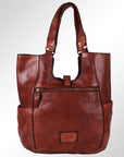 Spaghetti Western Swc144Acg Tote Vintage Handmade Drum Dyed Genuine European Cowhide Leather Women Bag Western Handbag Purse