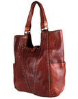 Spaghetti Western Swc144Acg Tote Vintage Handmade Drum Dyed Genuine European Cowhide Leather Women Bag Western Handbag Purse