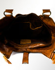 Spaghetti Western Swc144Btan Tote Vintage Handmade Drum Dyed Genuine European Cowhide Leather Women Bag Western Handbag Purse