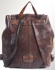 Spaghetti Western Swc145Abrn Backpack Vintage Handmade Drum Dyed Genuine European Cowhide Leather Women Bag Western Handbag Purse