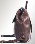 Spaghetti Western Swc145Abrn Backpack Vintage Handmade Drum Dyed Genuine European Cowhide Leather Women Bag Western Handbag Purse