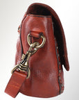 Spaghetti Western Swc149Cg Envelope Vintage Handmade Drum Dyed Genuine European Cowhide Leather Women Bag Western Handbag Purse