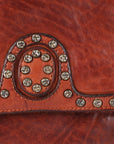 Spaghetti Western Swc149Cg Envelope Vintage Handmade Drum Dyed Genuine European Cowhide Leather Women Bag Western Handbag Purse