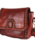 Spaghetti Western Swc149Cg Envelope Vintage Handmade Drum Dyed Genuine European Cowhide Leather Women Bag Western Handbag Purse