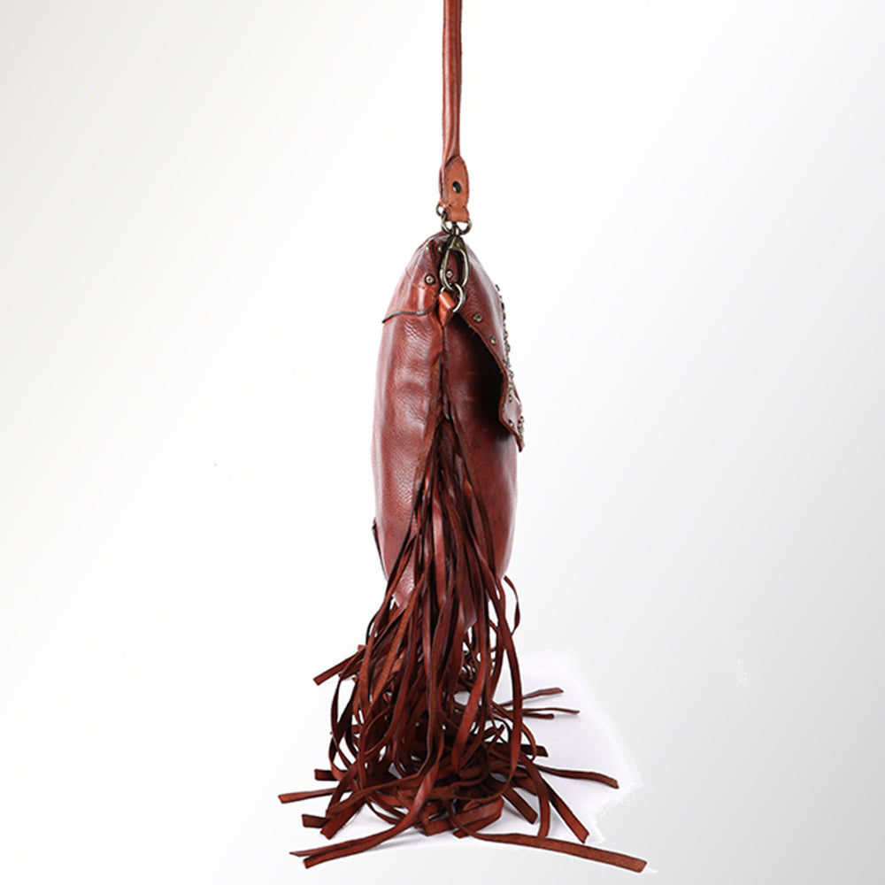 Spaghetti Western Swc150Cg Large Crossbody Vintage Handmade Drum Dyed Genuine European Cowhide Leather Women Bag Western Handbag Purse