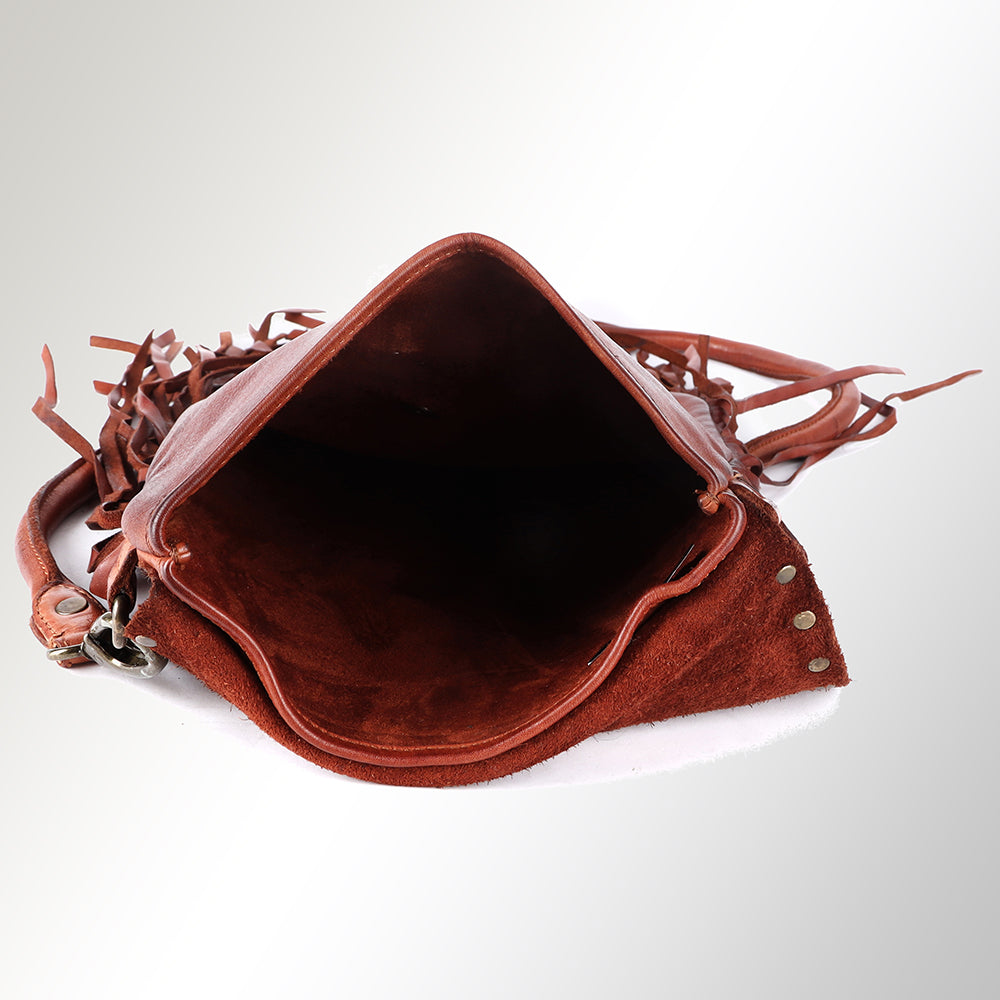 Spaghetti Western Swc150Cg Large Crossbody Vintage Handmade Drum Dyed Genuine European Cowhide Leather Women Bag Western Handbag Purse