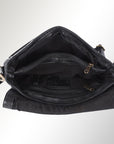 Spaghetti Western Swc151Blk Envelope Vintage Handmade Drum Dyed Genuine European Cowhide Leather Women Bag Western Handbag Purse
