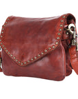 Spaghetti Western Swc153Cg Envelope Vintage Handmade Drum Dyed Genuine European Cowhide Leather Women Bag Western Handbag Purse