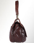 Spaghetti Western Swc156Brn Cross Body I Vintage Handmade Drum Dyed Genuine European Cowhide Leather Women Bag Western Handbag Purse
