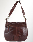 Spaghetti Western Swc156Brn Cross Body I Vintage Handmade Drum Dyed Genuine European Cowhide Leather Women Bag Western Handbag Purse