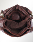 Spaghetti Western Swc156Brn Cross Body I Vintage Handmade Drum Dyed Genuine European Cowhide Leather Women Bag Western Handbag Purse
