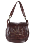 Spaghetti Western Swc156Brn Cross Body I Vintage Handmade Drum Dyed Genuine European Cowhide Leather Women Bag Western Handbag Purse