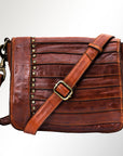 Spaghetti Western Swc158Cg Cross Body I Vintage Handmade Drum Dyed Genuine European Cowhide Leather Women Bag Western Handbag Purse