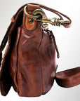 Spaghetti Western Swc158Cg Cross Body I Vintage Handmade Drum Dyed Genuine European Cowhide Leather Women Bag Western Handbag Purse