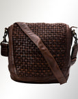 Spaghetti Western Swc160Brn Cross Body I Vintage Handmade Drum Dyed Genuine European Cowhide Leather Women Bag Western Handbag Purse