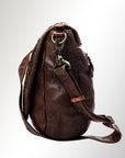 Spaghetti Western Swc160Brn Cross Body I Vintage Handmade Drum Dyed Genuine European Cowhide Leather Women Bag Western Handbag Purse