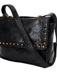 Spaghetti Western Swc163Blk Envelope Vintage Handmade Drum Dyed Genuine European Cowhide Leather Women Bag Western Handbag Purse